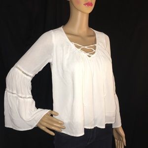 Hollister Lace-up Peasant Top